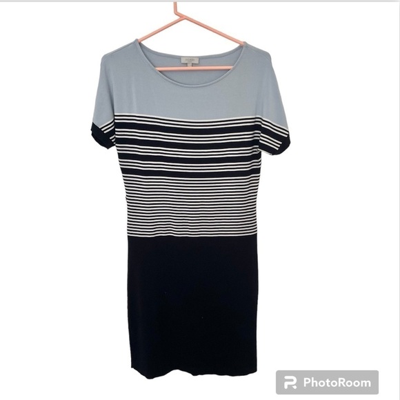 Hobbs London Blue Striped Nautical Style Dress - Picture 1 of 4